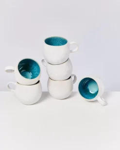 Motel a Miio Areia 6Er Set Tasse Gros Aqua| 6 Teilige Sets