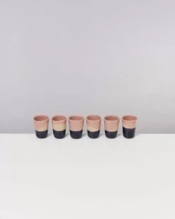 Motel a Miio Bica 6Er Set Espressobecher Pink Navy Cream| Tassen & Becher Sets