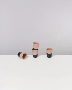 Motel a Miio Bica 4Er Set Espressobecher Pink Navy Cream| Tassen & Becher Sets