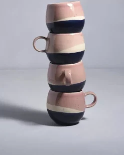 Motel a Miio Bica 4Er Set Tasse Gros Pink Navy Cream| 4 Teilige Sets