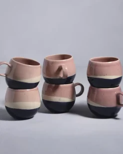 Motel a Miio Bica 6Er Set Tasse Gros Pink Navy Cream| Tassen & Becher Sets