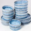 Motel a Miio Cordoama Blau Gesprenkelt - 24 Teiliges Set| Geschirr Sets
