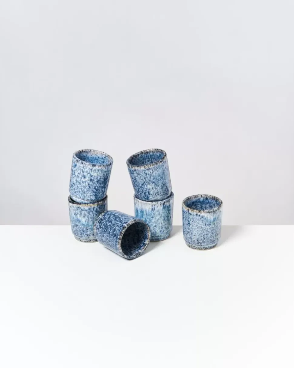 Motel a Miio Cordoama 6Er Set Becher Klein Blau Gesprenkelt| 6 Teilige Sets
