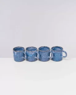 Motel a Miio Cordoama 4Er Set Tasse Gros Blau Gesprenkelt| Tassen & Becher Sets