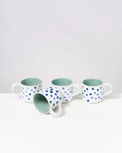 Motel a Miio Nodoa 4Er Set Tasse Mint Mit Punkten| 4 Teilige Sets