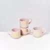 Motel a Miio Nodoa 4Er Set Tasse Rosa Gelb Gestreift| Tassen & Becher Sets