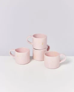 Motel a Miio Nodoa 4Er Set Tasse Rosa Gesprenkelt| 4 Teilige Sets