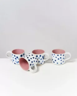Motel a Miio Nodoa 4Er Set Tasse Rosa Mit Punkten| Tassen & Becher