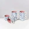 Motel a Miio Nodoa 6Er Set Tasse Rosa Mit Punkten| 6 Teilige Sets