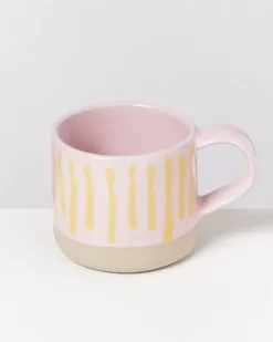 Motel a Miio Nodoa Tasse Rosa Gelb Gestreift| Tassen & Becher