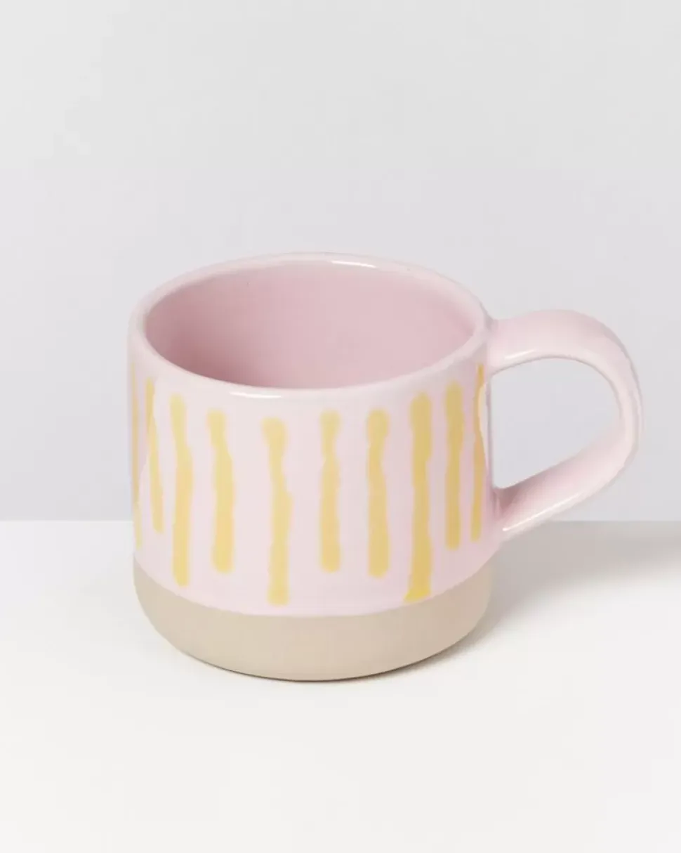 Motel a Miio Nodoa Tasse Rosa Gelb Gestreift| Tassen & Becher
