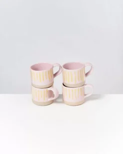 Motel a Miio Nodoa Tasse Rosa Gelb Gestreift| Tassen & Becher