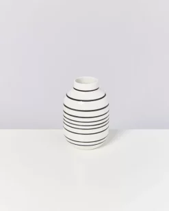 Motel a Miio Nuno Vase M Schwarz-Weis Gestreift| Nuno M