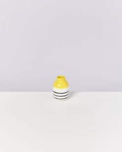 Motel a Miio Nuno Vase S Gelb Schwarz Gestreift| Nuno S