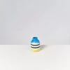 Motel a Miio Nuno Vase S Schwarz-Weis Gestreift Mit Blau| Nuno S