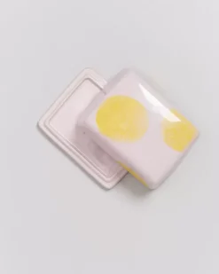 Motel a Miio Seia Butterdose Rosa Gelb Gepunktet| Butterdosen
