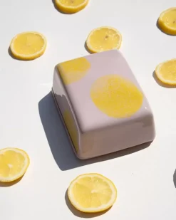 Motel a Miio Seia Butterdose Rosa Gelb Gepunktet| Butterdosen