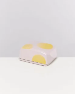 Motel a Miio Seia Butterdose Rosa Gelb Gepunktet| Butterdosen