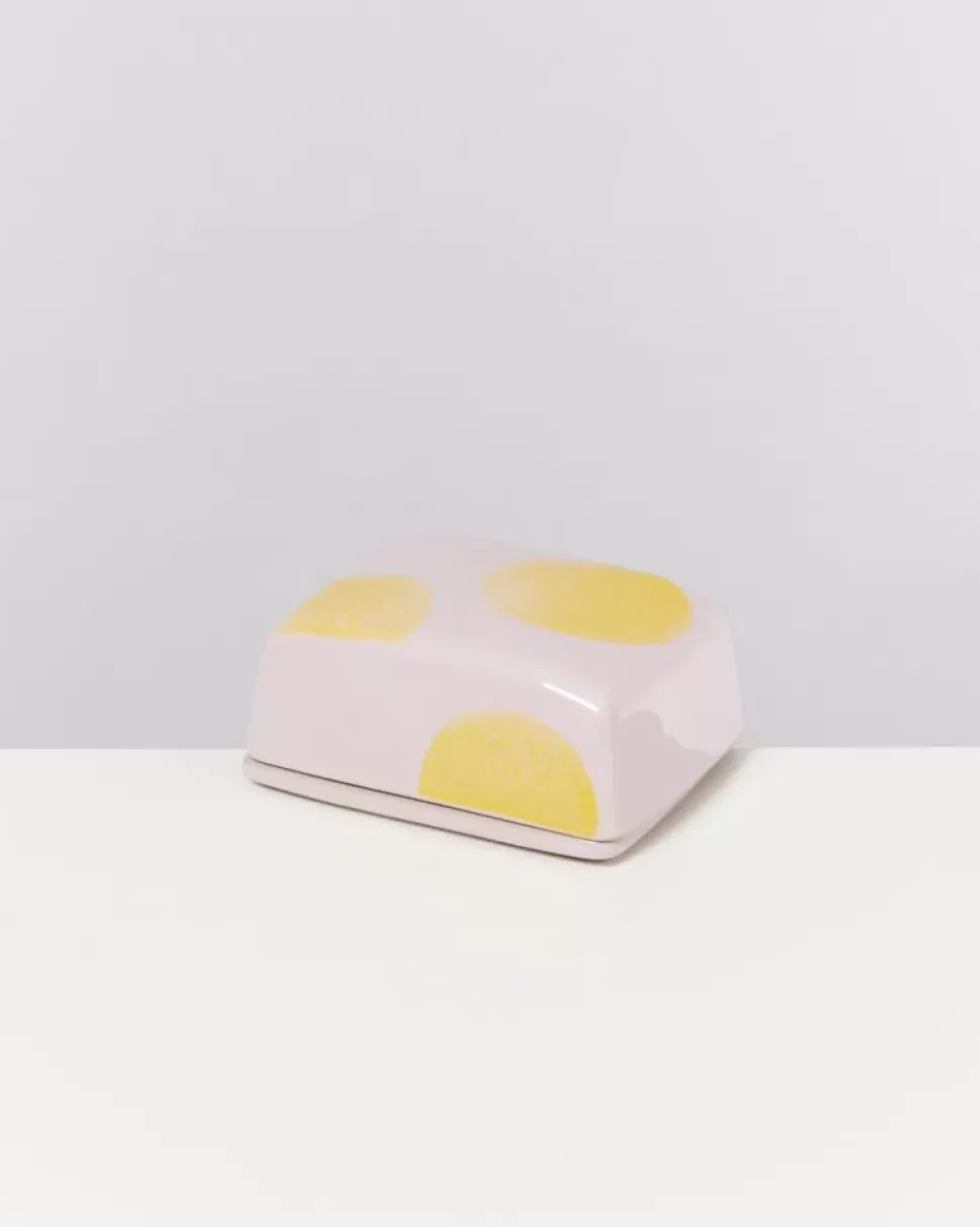 Motel a Miio Seia Butterdose Rosa Gelb Gepunktet| Butterdosen