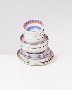 Motel a Miio Verao Blau Orange - 16 Teiliges Set| Geschirr Sets
